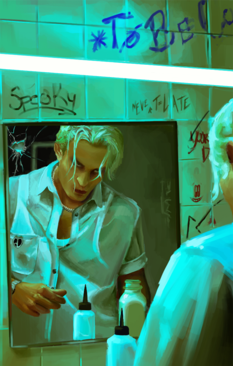 Speedpainting of GQ's issue featuring Robert Pattinson (shot by Jack Bridgland) - 2022